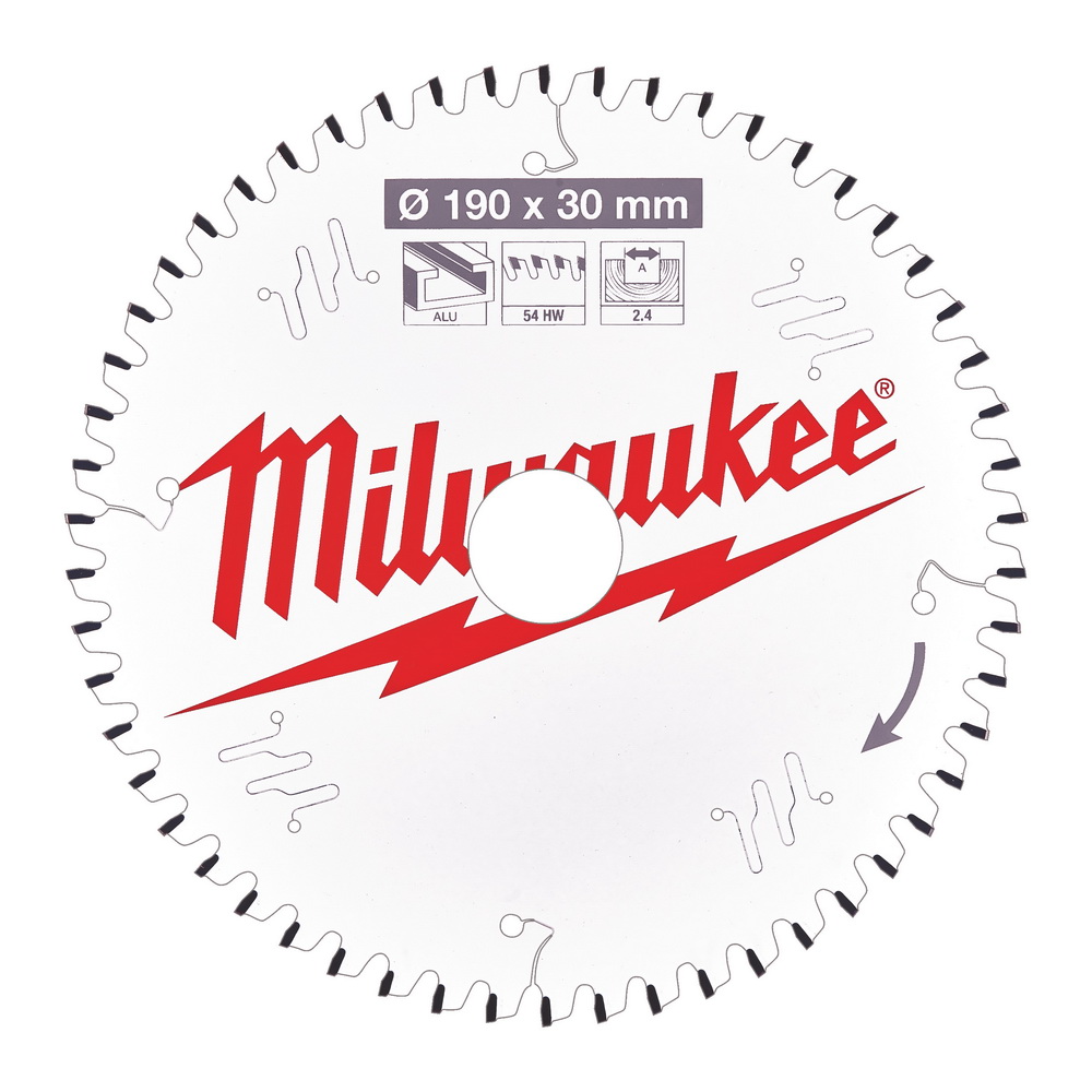 MILWAUKEE Диск пильный для циркулярок 190/30/2.4 Z54TF по алюминию MILWAUKEE 4932471303