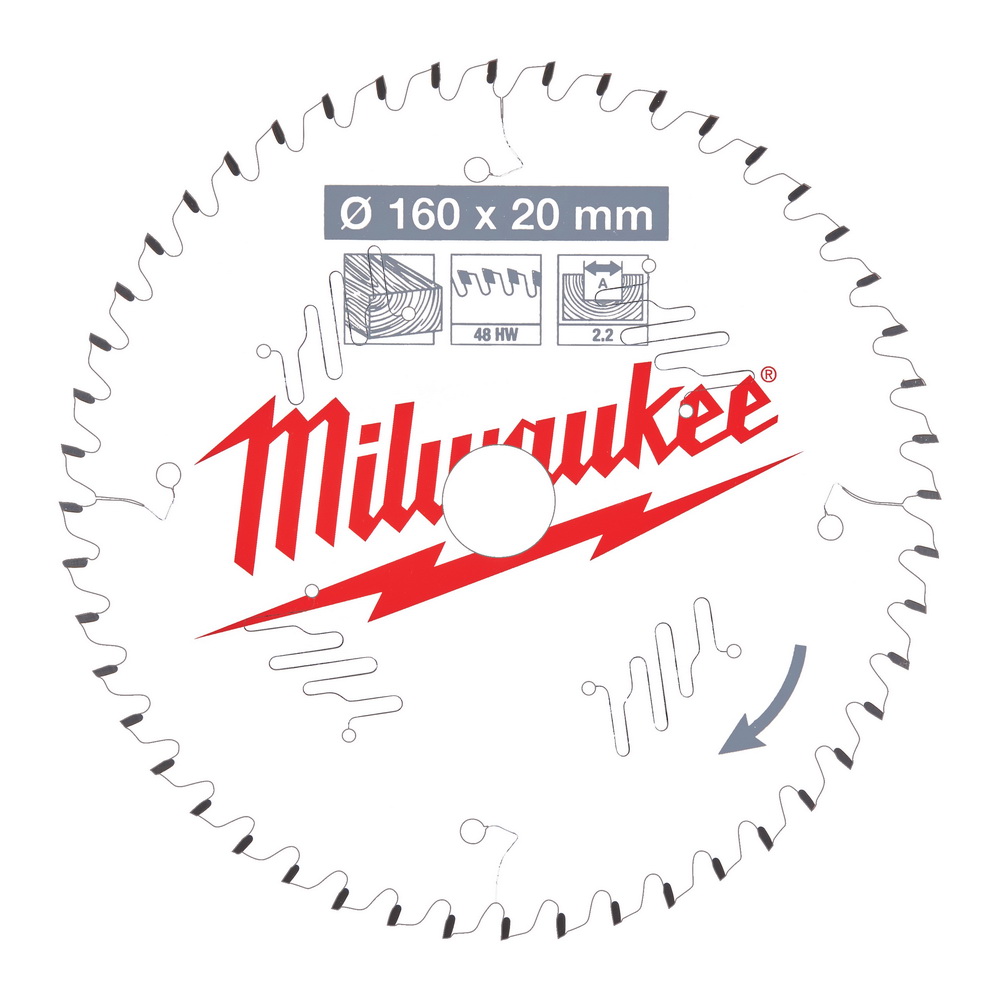 MILWAUKEE Диск пильный для циркулярок WCSB 160x20 Z12 (по дереву) MILWAUKEE 4932471291