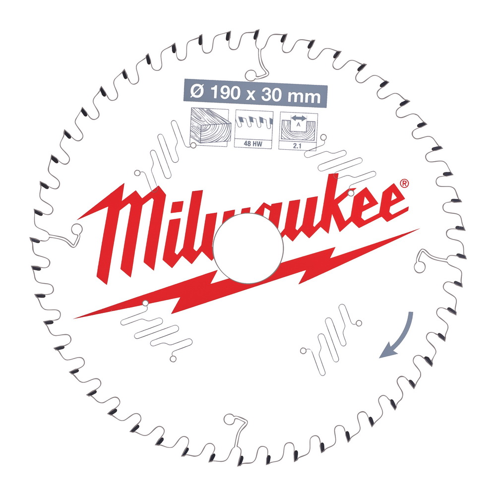 MILWAUKEE Диск пильный для циркулярок WCSB 190x30 Z48 (по дереву) MILWAUKEE 4932471380