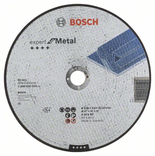 BOSCH Круг отрезной 230х3.0x22.2 мм для металла Expert BOSCH 2608600324