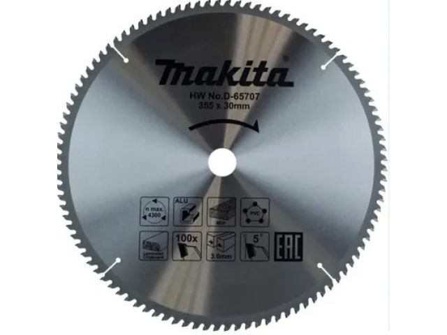 MAKITA Пильный диск универсальный для алюминия/дерева/пластика, 355x30x3/2.2x100T MAKITA D-65707