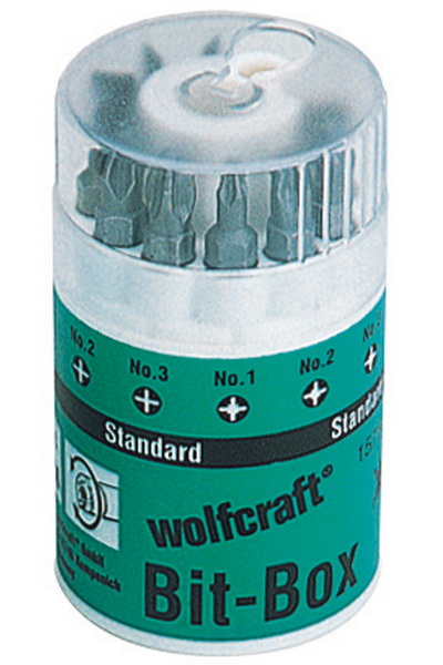 Wolfcraft Набор 10 предметов: биты 9 шт 3типов + магнитный держатель Wolfcraft 1575000