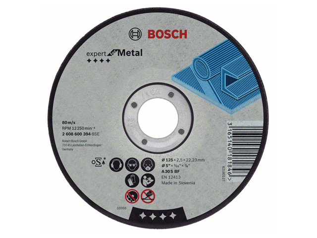 BOSCH Круг отрезной 125х2.5x22.2 мм для металла Expert BOSCH 2608600394
