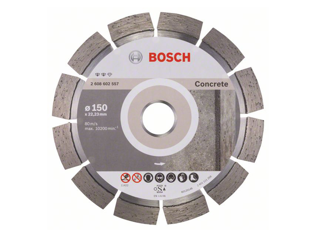 BOSCH Алмазный круг 150х22 мм по бетону сегмент. EXPERT FOR CONCRETE (сухая резка) BOSCH 2608602557