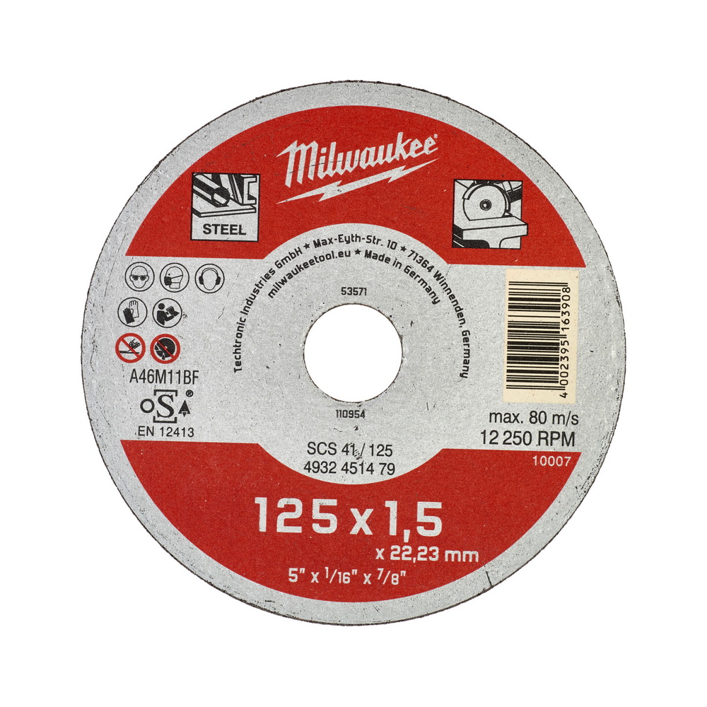 MILWAUKEE Отрезной диск SCS 41/125х1,5мм 1шт MILWAUKEE 4932451479