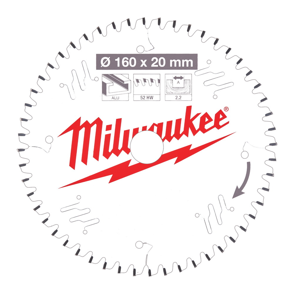 MILWAUKEE Диск пильный для циркулярок 160x20 Z52 CSB P Alu (по алюминию) MILWAUKEE 4932471292