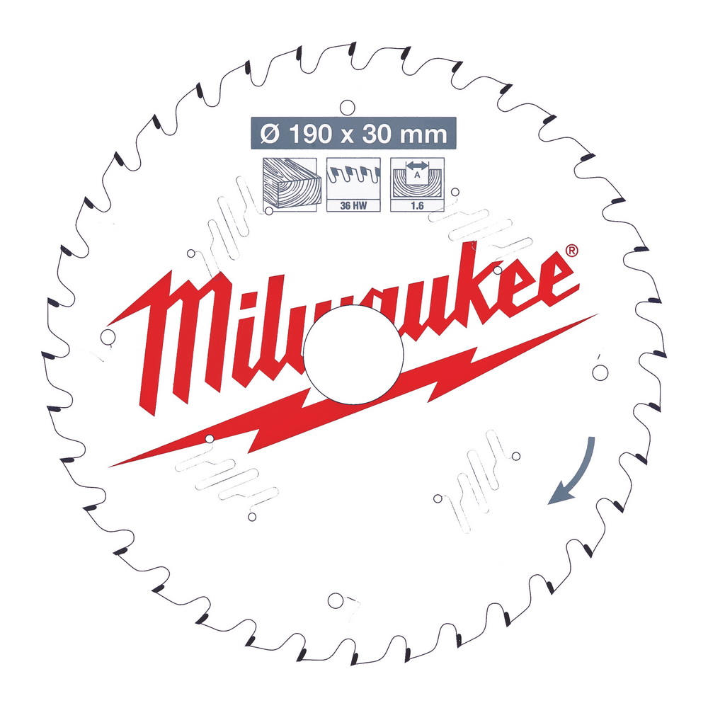 MILWAUKEE Диск пильный для циркулярок 190x30х1,6 Z36 ATB MILWAUKEE 4932471301
