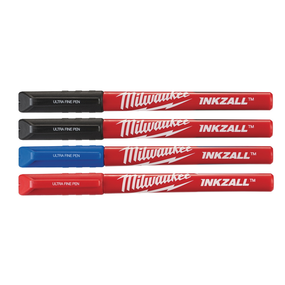 MILWAUKEE Ручки INKZALL Fine Tip цветные (4 шт) MILWAUKEE 48223165