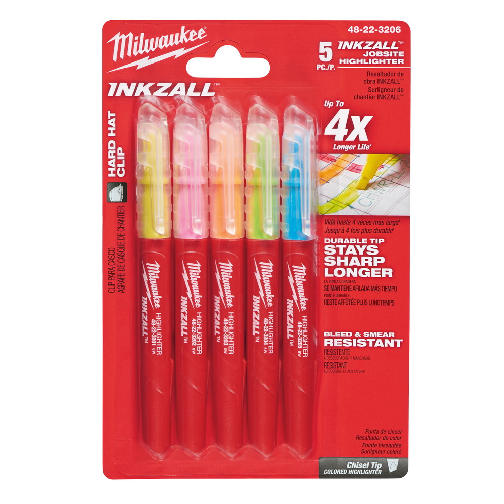 MILWAUKEE Промышленные маркеры с тонким кончиком, 5 штук, цветные MILWAUKEE 48223206