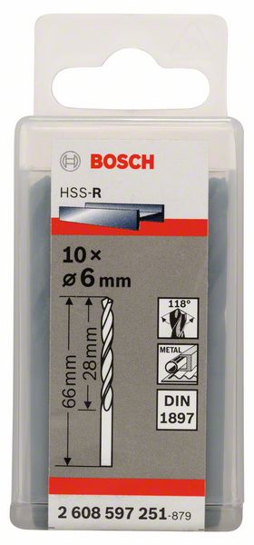 BOSCH 2608597251 HSS-R Сверло по металлу 6Х66
