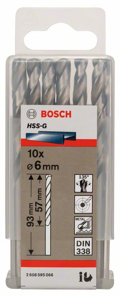 BOSCH 2608595066 Сверло HSS-G STANDARD 6.0ММ по металлу