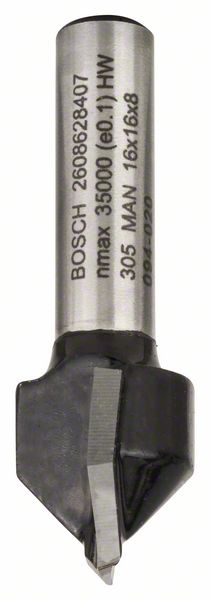 BOSCH 2608628407 Фреза пазовая хвостовик 8 мм, D 16 мм, L 16 мм, V-образная угол 90