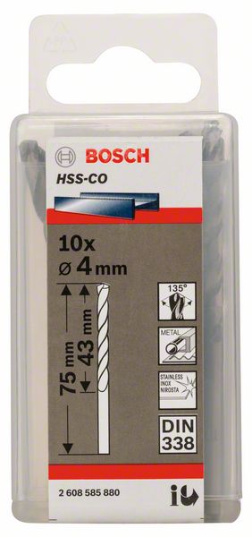 BOSCH 2608585880 Сверло HSS-CO STANDARD 4.0ММ по металлу