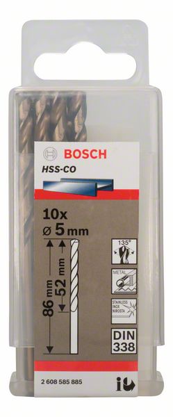 BOSCH 2608585885 Сверло HSS-CO STANDARD 5.0ММ по металлу