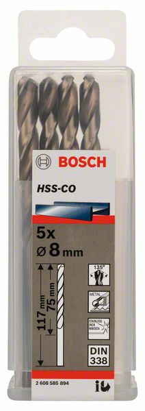 BOSCH 2608585894 Сверло HSS-CO STANDARD 8.0ММ по металлу