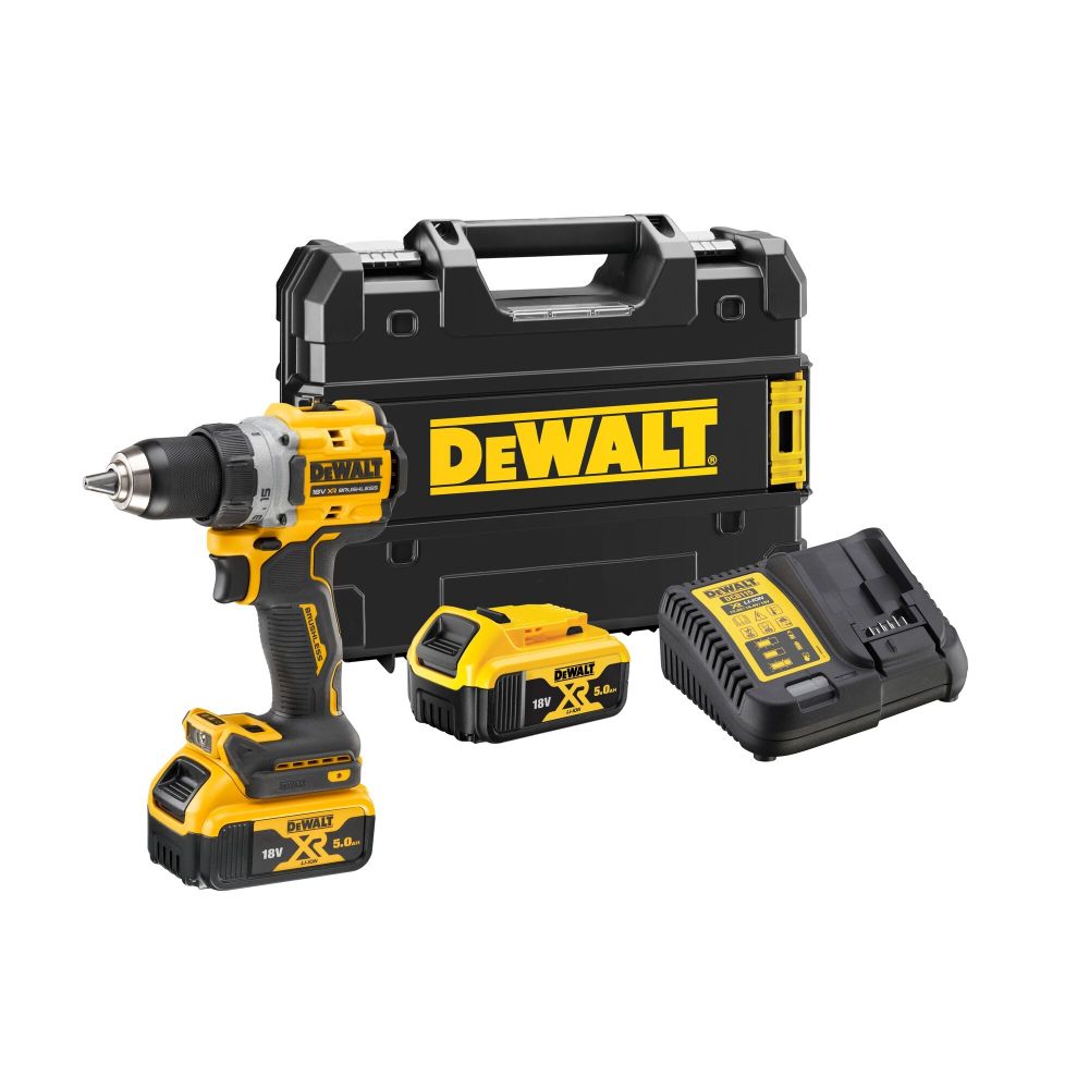 DEWALT Дрель-шуруповерт DCD800P2T 18 В XR 2 АКБ Li-Ion 5.0 Ач ЗУ DEWALT DCD800P2T