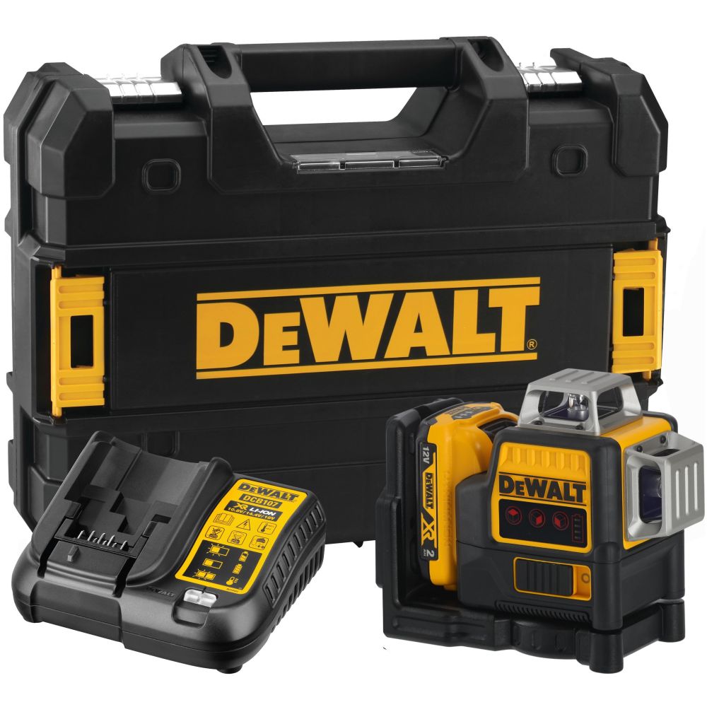 DEWALT Cамовыравнивающийся КРАСНЫЙ лазерный уровень 360 горизонтальная и 2 х 360 вертикальные проекции, 1 DEWALT DCE089D1R