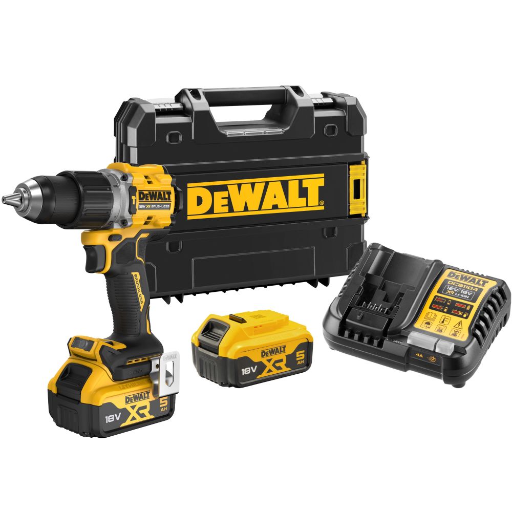 DEWALT Дрель-шуруповерт ударная 18 В XR 2 АКБ Li-Ion 5.0 Ач ЗУ DEWALT DCD805P2T