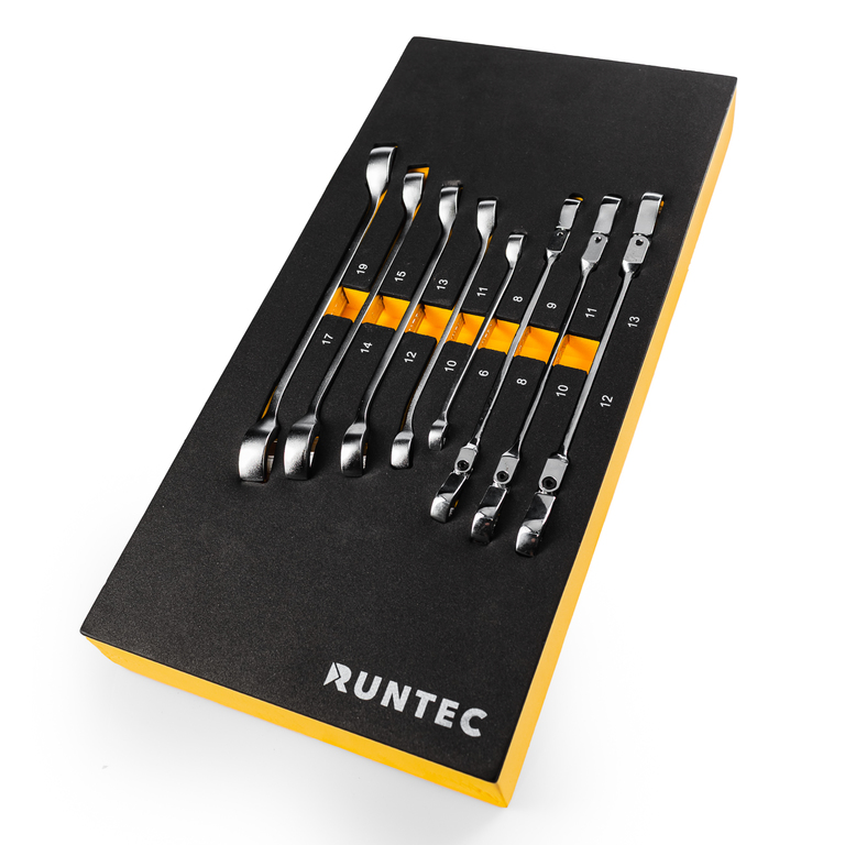 Runtec Набор ключей разрезных стандартных и шарнирных 6-19 мм в ложементе EVA, 8 предметов Runtec RT-WFE8