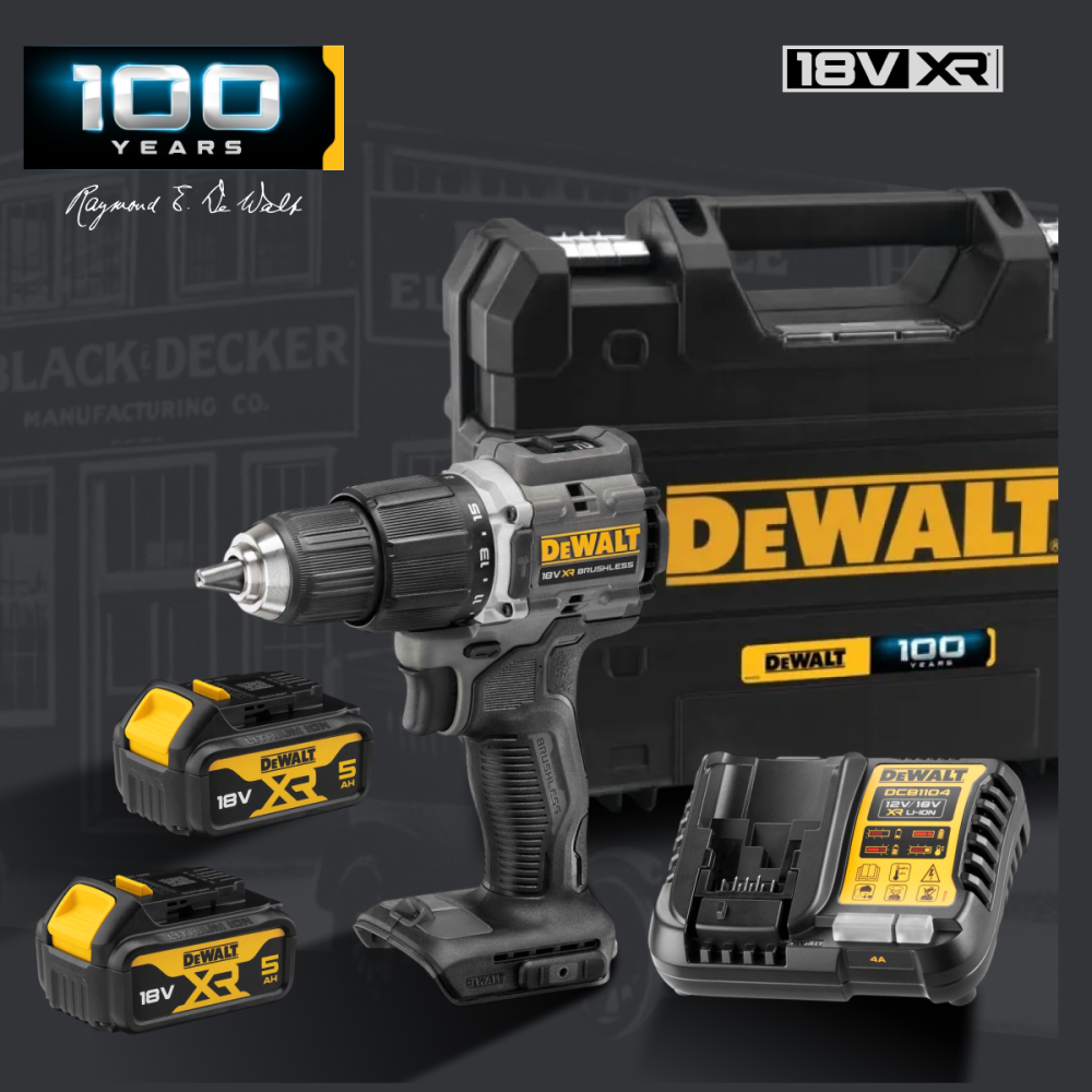 DEWALT Шуруповерт ударный аккум. в чем. TSTAK (18V, 2*5.0Ah, 68 Нм, 2 скор, BL-motor) DEWALT DCD100P2T