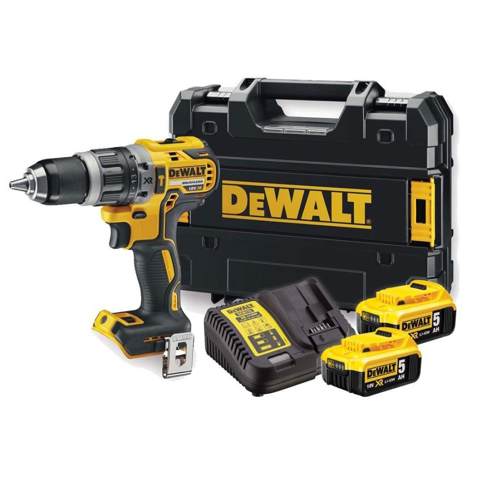 DEWALT Дрель-шуруповерт ударная 18.0 В XR 2 АКБ Li-Ion 5.0 Ач ЗУ DEWALT DCD796P2