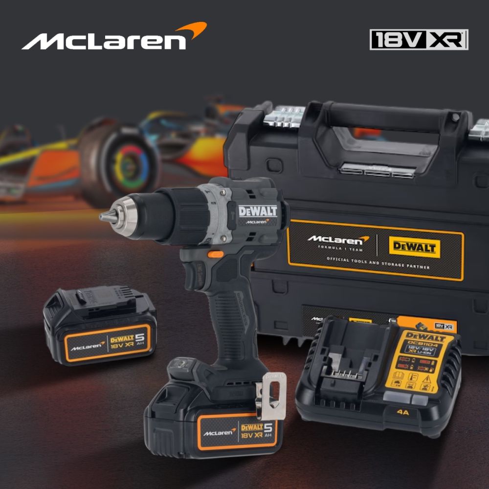 DEWALT Шуруповерт уд. аккум. в чем. TSTAK (18V, 2*5.0.0Ah, 90 Нм,BL-motor,McLaren Edition) DEWALT DCD85MP2T