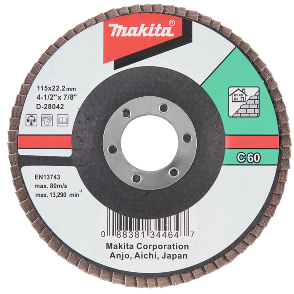 MAKITA Лепестковый шлифовальный диск C36, 125мм, стекловолокно, плоский MAKITA D-28070