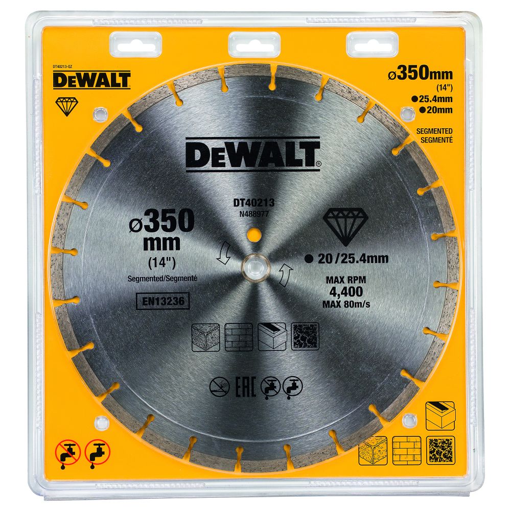 DEWALT Алмазный круг сегментный универсальный 350Х25.4/20мм DEWALT DT40213-QZ
