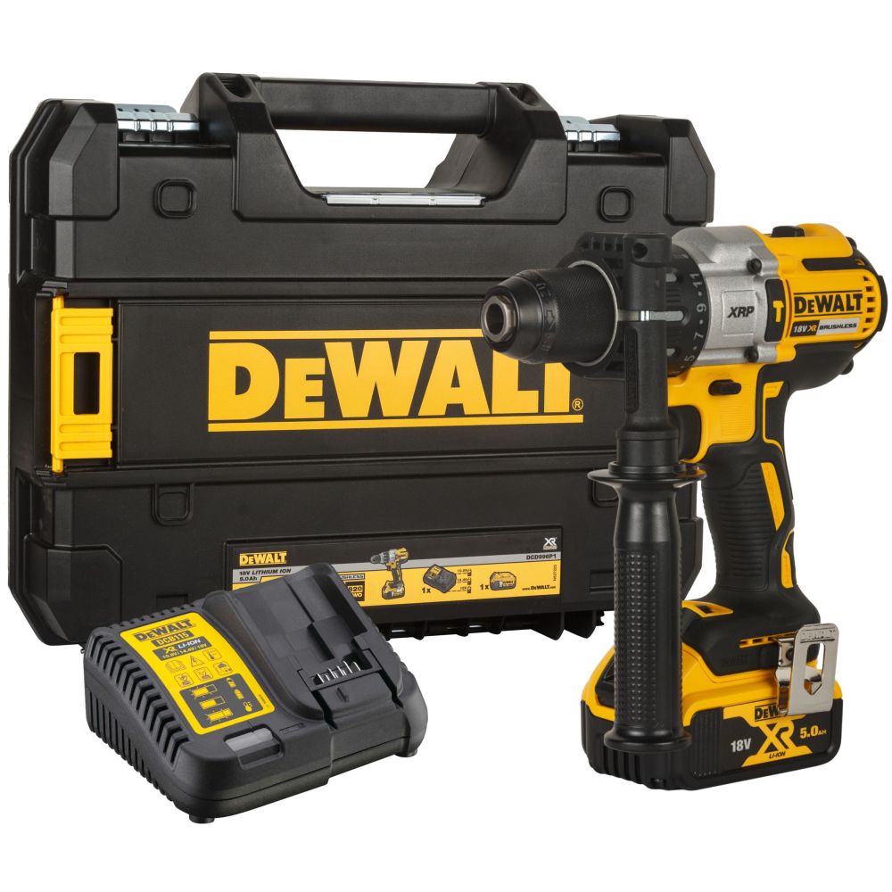 DEWALT Шуруповерт аккум в чем. (18V, 1*5.0Ah, 95 Нм, 3 скор, BL-motor) DEWALT DCD996P1