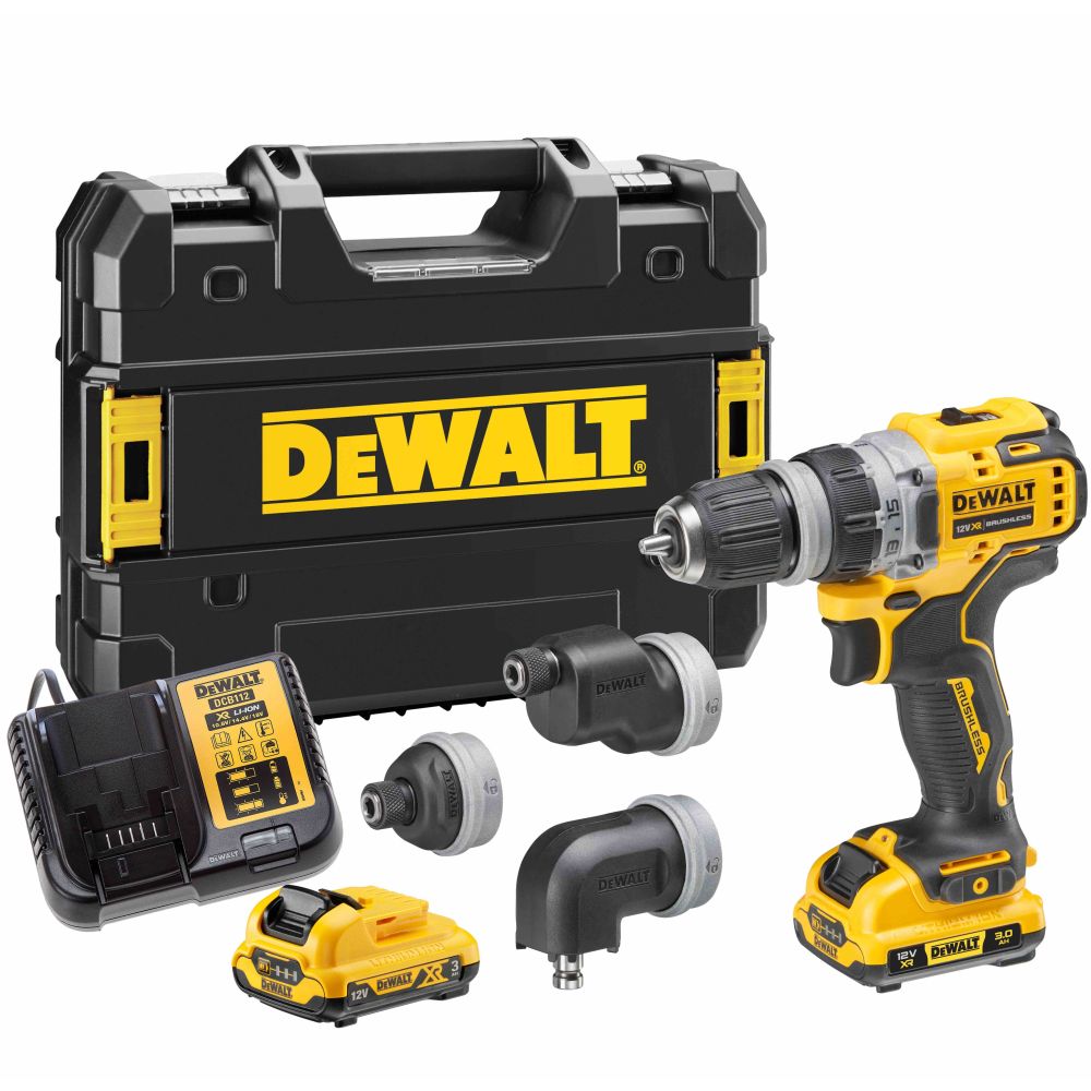 DEWALT Дрель-шуруповерт DCD703L2T 12 В 2 АКБ XR Li-Ion 3.0 Ач ЗУ+3 насадки DEWALT DCD703L2T