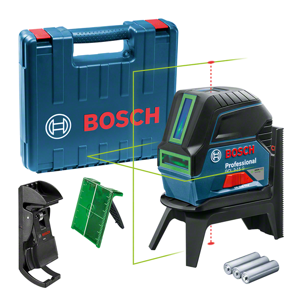 BOSCH Нивелир лазерный GCL 2-15 G с держателем в чем. (проекция: крест, до 15 м, +/- 0.05 мм/м, резьба 1/4 BOSCH 0601066J00