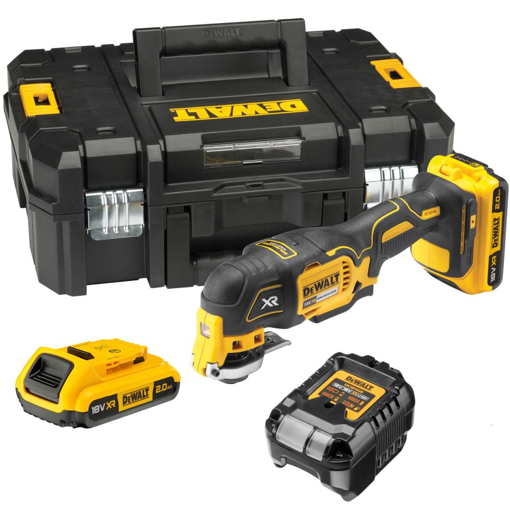 DEWALT Многофункциональный инструмент в TSTAK II+ оснастка 35 шт.(18V, 2.0*2Аh ,BL-motor) DEWALT DCS355D2