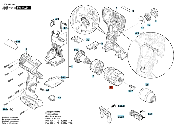 BOSCH Коробка редуктора для аккумуляторной дрели-шуруповерта BOSCH GSR 18V-60 C (Type 3601JG1101) BOSCH 1600A0124U