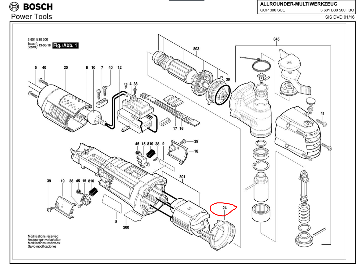 BOSCH Кольцо воздуховод для GOP 300 SCE и GOP 40-30 BOSCH 2601328093