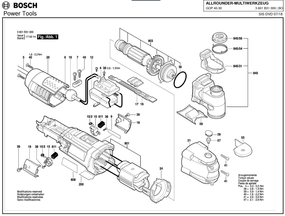 BOSCH Ротор для многофункционального инструмента BOSCH GOP 40-30 (Type 3601B31000) BOSCH 2604011959