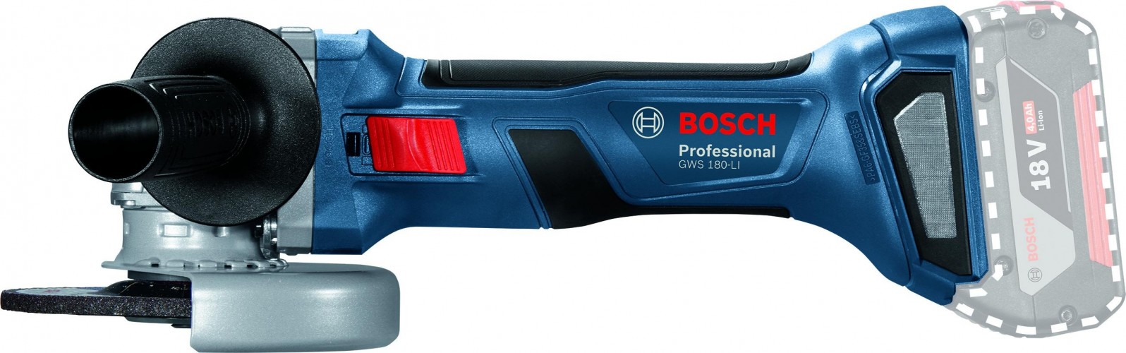 BOSCH Аккумуляторная углошлифмашина 18 В, GWS 180-LI Без АКБ и БЗУ BOSCH 06019H9020