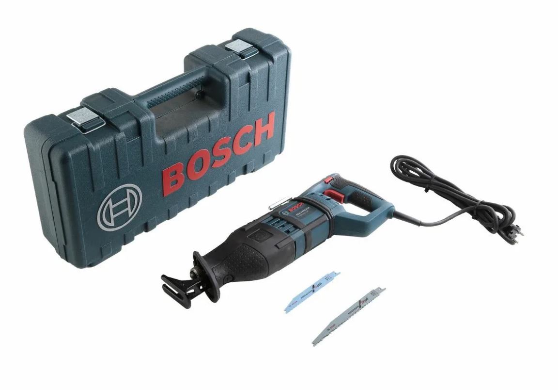 BOSCH Сабельная пила GSA 1300 PCE в чем. + 2 пильных полотна (1300 Вт, дерево до 230 мм, металл до 20 мм) BOSCH 060164E200