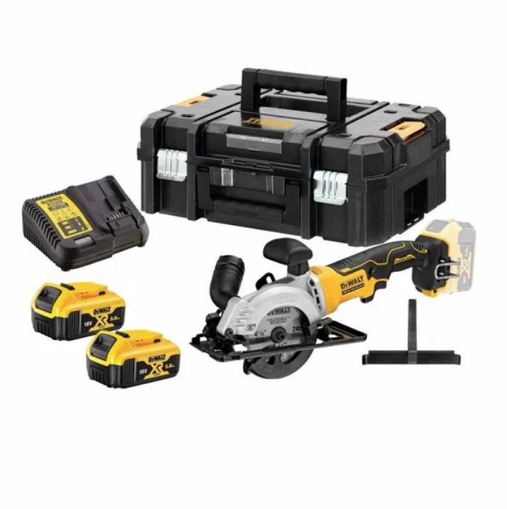 DEWALT Дисковая пила аккум. в TSTAK II (18V, 2*5.0Ah, 115*9.5 мм,пропил: 39.5 мм, BL-motor) DEWALT DCS571P2