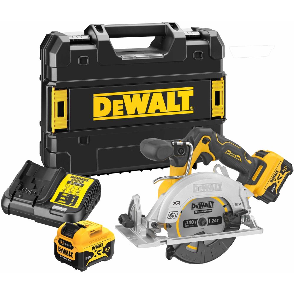 DEWALT Дисковая пила в чем. TSTAK (12V, 2*5.0Ah, 140х20 мм, пропил до 47 мм, BL-motor) DEWALT DCS512P2
