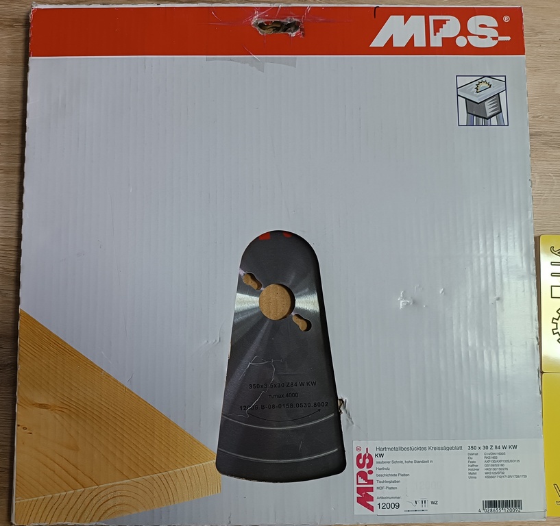 MP.S HM-пильный диск 350x3,5/2,5x30 мм Z84 MP.S 12009
