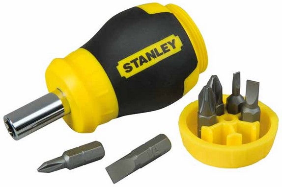 Stanley Отвертка Multibit Stubby со сменными битами, 6 шт Stanley 0-66-357