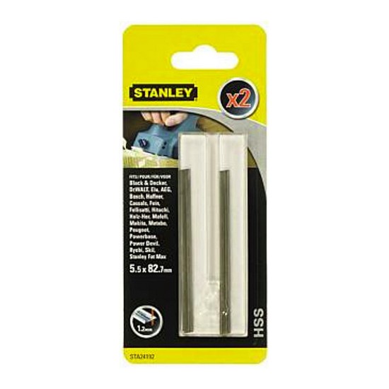 Stanley Комплект ножей рубанка HSS 5.5 x 82 x 1.2 мм 2 шт Stanley STA24192-XJ