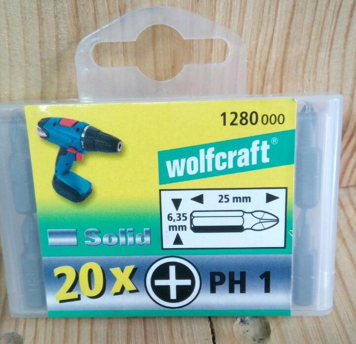 Wolfcraft 1280000 Набор 20 бит Филипс PH 1 25 мм