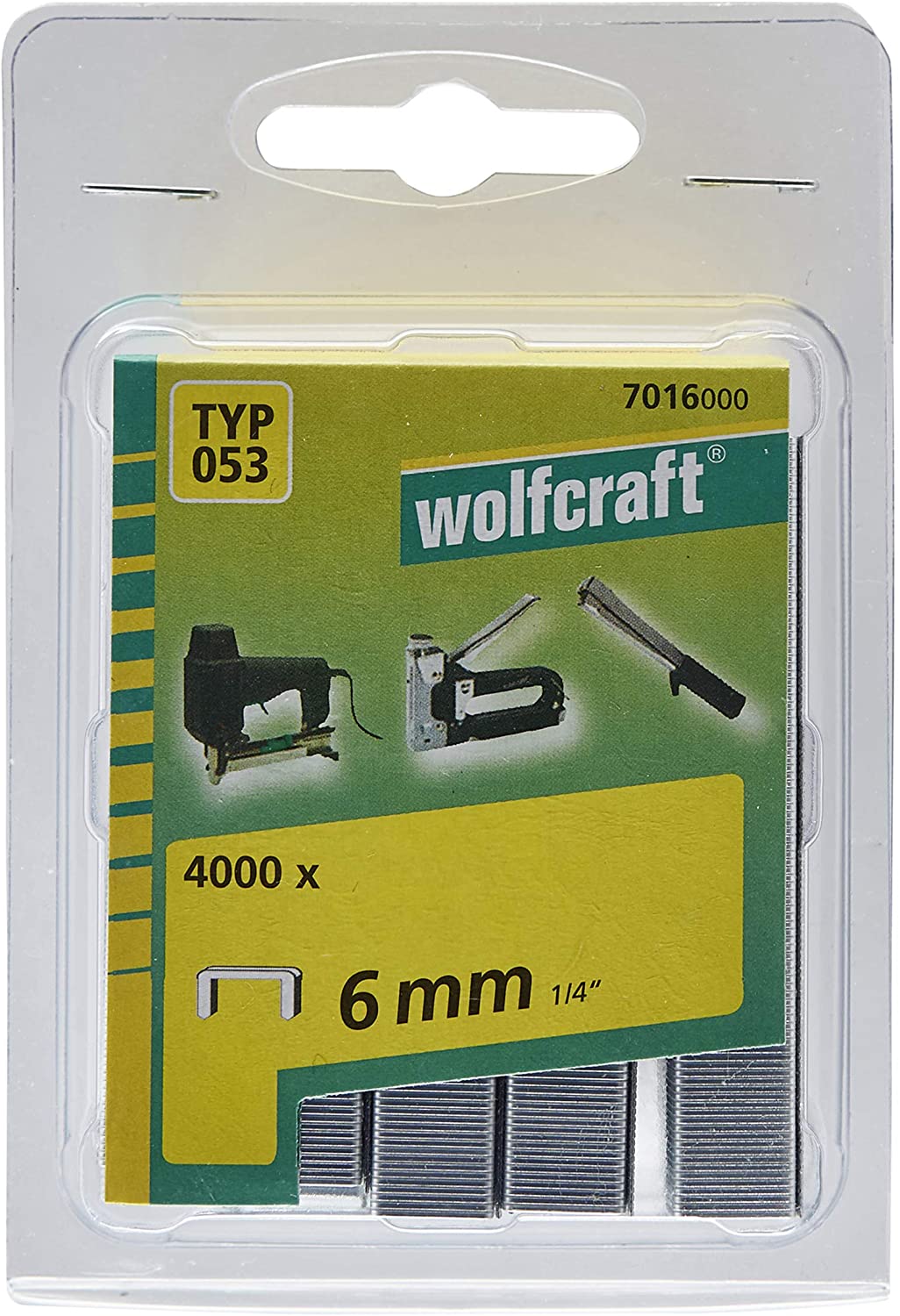 Wolfcraft Скоба 053 (А) 6мм 4000шт./ширина спинки 11,2 мм/с широкой спинкой Wolfcraft 7016000