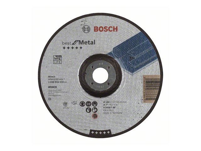 BOSCH Круг обдирочный 180х7x22.2 мм для металла (выпуклый) BOSCH 2608603534