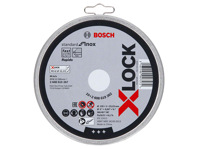 BOSCH Отрезной круг X-LOCK Standard for Inox 125x1x22.23мм прямой BOSCH 2608619267