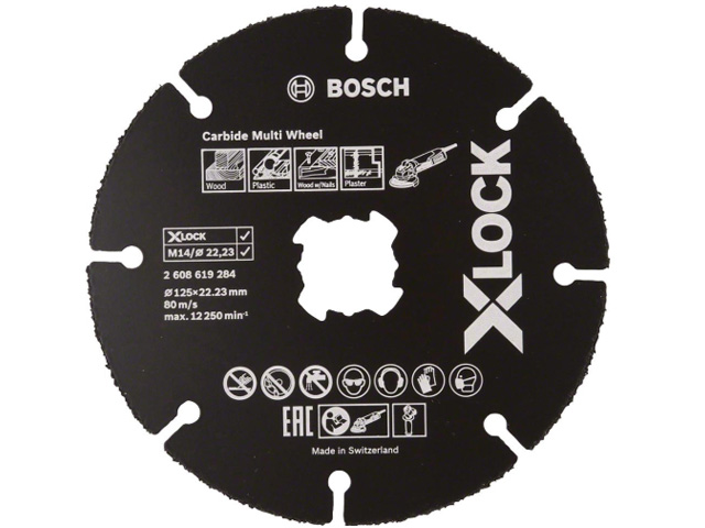 BOSCH Круг отрезной 125х1.0x22.2 мм для дерева X-LOCK Carbide Multi Wheel (подходит для всех типов УШМ) BOSCH 2608619284