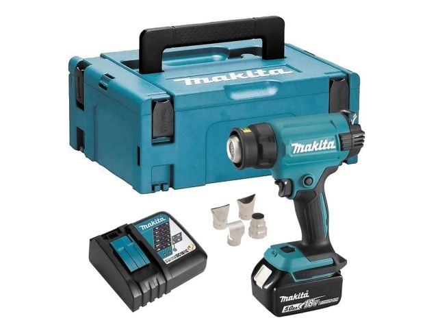 MAKITA Термовоздуходувка аккумуляторная (18V / 1*5,0 Ah / 150-550 / 4 насадки / MakPac 2) MAKITA DHG181RT1J