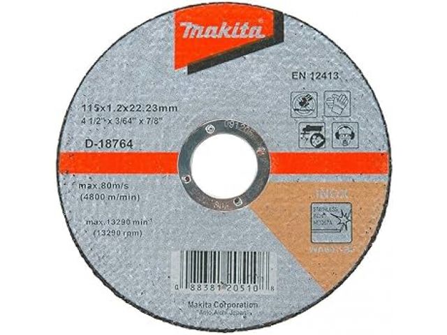 MAKITA Абразивный отрезной диск для нержавеющей стали плоский WA60T 115х1,2х22,23 MAKITA D-18764