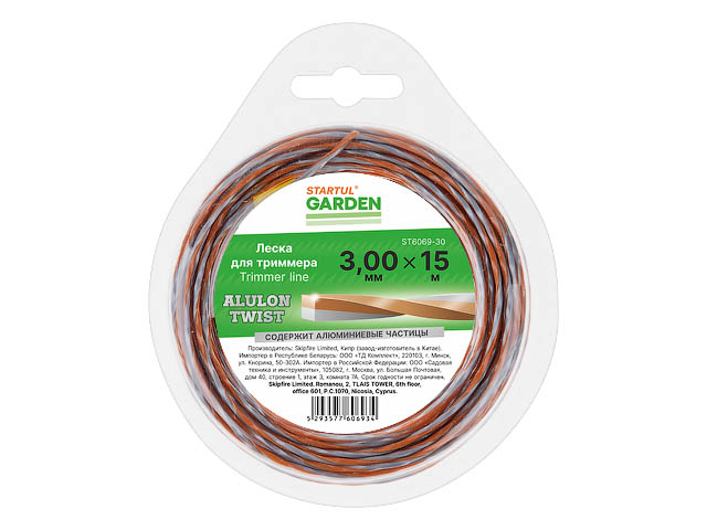 STARTUL Леска ф 3.0 мм х 15 м витой квадрат сеч. ALULON TWIST GARDEN (ALULON (содержит алюминиевые частицы), STARTUL ST6069-30